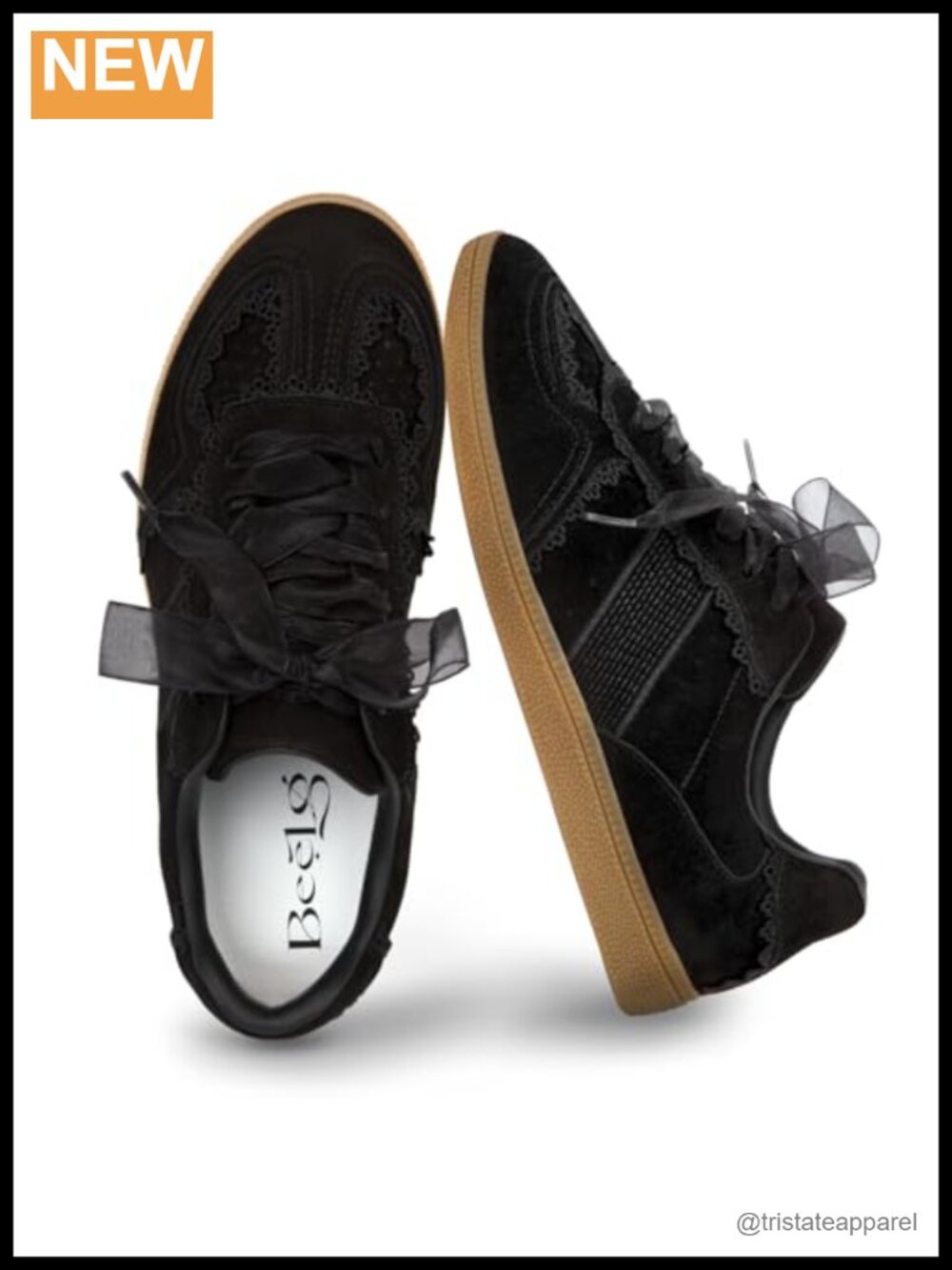 Women's Faux Suede Ribbon Lace-Up Casual Sneakers Memory Foam
